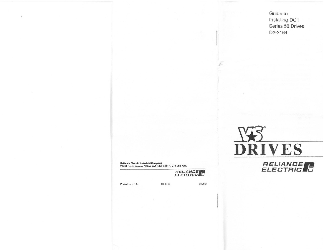 First Page Image of Guide to Installing DC1 Series 50 Drives D2-3164.pdf